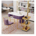 Nail table and chair set combination simple modern marble double beauty shop table double nail table